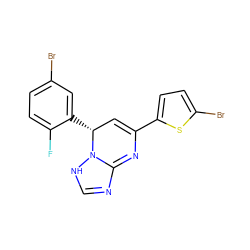 Fc1ccc(Br)cc1[C@@H]1C=C(c2ccc(Br)s2)N=C2N=CNN21 ZINC000100492912