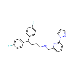 Fc1ccc(C(CCCNCc2cccc(-n3cccn3)n2)c2ccc(F)cc2)cc1 ZINC000013782313