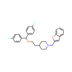 Fc1ccc(C(OCCC2CCN(Cc3cc4ccccc4o3)CC2)c2ccc(F)cc2)cc1 ZINC000013491397