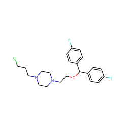 Fc1ccc(C(OCCN2CCN(CCCCl)CC2)c2ccc(F)cc2)cc1 ZINC000019365782