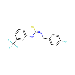 Fc1ccc(C/N=C(/S)Nc2cccc(C(F)(F)F)c2)cc1 ZINC000008687521