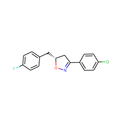 Fc1ccc(C[C@@H]2CC(c3ccc(Cl)cc3)=NO2)cc1 ZINC000095581905