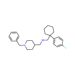 Fc1ccc(C2(CNCC3CCN(Cc4ccccc4)CC3)CCCCC2)cc1 ZINC000072113556