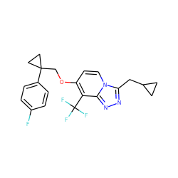 Fc1ccc(C2(COc3ccn4c(CC5CC5)nnc4c3C(F)(F)F)CC2)cc1 ZINC001772652947