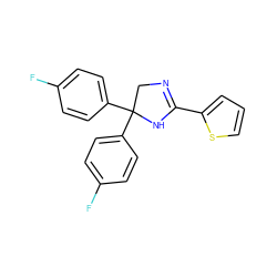 Fc1ccc(C2(c3ccc(F)cc3)CN=C(c3cccs3)N2)cc1 ZINC000034021106