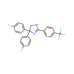 Fc1ccc(C2(c3ccc(F)cc3)CNC(c3ccc(C(F)(F)F)cc3)=N2)cc1 ZINC000040425190