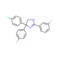 Fc1ccc(C2(c3ccc(F)cc3)CNC(c3cccc(F)c3)=N2)cc1 ZINC000034030026
