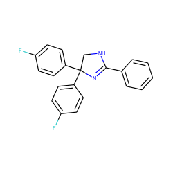 Fc1ccc(C2(c3ccc(F)cc3)CNC(c3ccccc3)=N2)cc1 ZINC000040954495