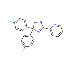 Fc1ccc(C2(c3ccc(F)cc3)CNC(c3ccccn3)=N2)cc1 ZINC000040430640