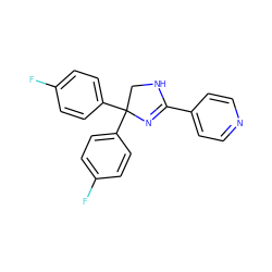 Fc1ccc(C2(c3ccc(F)cc3)CNC(c3ccncc3)=N2)cc1 ZINC000040430821