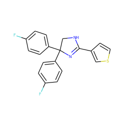 Fc1ccc(C2(c3ccc(F)cc3)CNC(c3ccsc3)=N2)cc1 ZINC000034053954