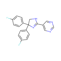 Fc1ccc(C2(c3ccc(F)cc3)CNC(c3cncnc3)=N2)cc1 ZINC000034053691