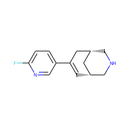 Fc1ccc(C2=C[C@H]3CNC[C@@H](C2)C3)cn1 ZINC000095575083