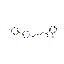 Fc1ccc(C2=CCN(CCCCc3c[nH]c4ccccc34)CC2)cc1 ZINC000013728583