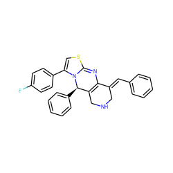 Fc1ccc(C2=CSC3=NC4=C(CNC/C4=C\c4ccccc4)[C@@H](c4ccccc4)N23)cc1 ZINC000103238185