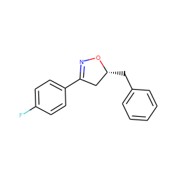 Fc1ccc(C2=NO[C@H](Cc3ccccc3)C2)cc1 ZINC000095583667