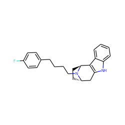 Fc1ccc(CCCCN2[C@H]3CC[C@H]2c2c([nH]c4ccccc24)C3)cc1 ZINC000100753816