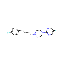 Fc1ccc(CCCCN2CCN(c3ncc(F)cn3)CC2)cc1 ZINC000029563677