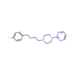 Fc1ccc(CCCCN2CCN(c3ncccn3)CC2)cc1 ZINC000082158461