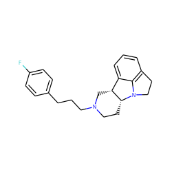 Fc1ccc(CCCN2CC[C@@H]3[C@H](C2)c2cccc4c2N3CC4)cc1 ZINC000013443393