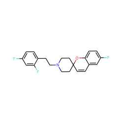 Fc1ccc(CCN2CCC3(C=Cc4cc(F)ccc4O3)CC2)c(F)c1 ZINC000013472077