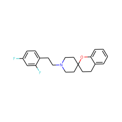 Fc1ccc(CCN2CCC3(CCc4ccccc4O3)CC2)c(F)c1 ZINC000013472067