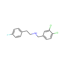 Fc1ccc(CCNCc2ccc(Cl)c(Cl)c2)cc1 ZINC000019872134