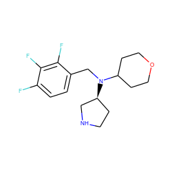 Fc1ccc(CN(C2CCOCC2)[C@H]2CCNC2)c(F)c1F ZINC000028948835