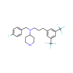 Fc1ccc(CN(CCCc2cc(C(F)(F)F)cc(C(F)(F)F)c2)C2CCNCC2)cc1 ZINC000013437288