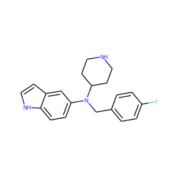 Fc1ccc(CN(c2ccc3[nH]ccc3c2)C2CCNCC2)cc1 ZINC000043064011