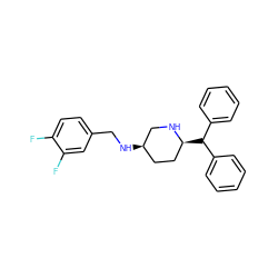 Fc1ccc(CN[C@@H]2CC[C@H](C(c3ccccc3)c3ccccc3)NC2)cc1F ZINC000038322609