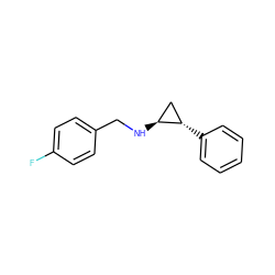 Fc1ccc(CN[C@H]2C[C@@H]2c2ccccc2)cc1 ZINC000044423965