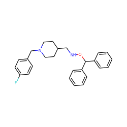 Fc1ccc(CN2CCC(CNOC(c3ccccc3)c3ccccc3)CC2)cc1 ZINC000013862277