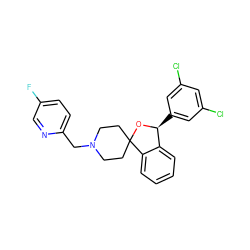 Fc1ccc(CN2CCC3(CC2)O[C@@H](c2cc(Cl)cc(Cl)c2)c2ccccc23)nc1 ZINC000073292529