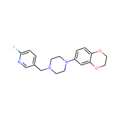 Fc1ccc(CN2CCN(c3ccc4c(c3)OCCO4)CC2)cn1 ZINC000073158007