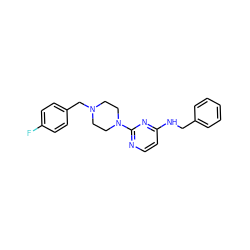 Fc1ccc(CN2CCN(c3nccc(NCc4ccccc4)n3)CC2)cc1 ZINC000071316160