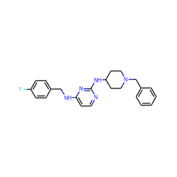 Fc1ccc(CNc2ccnc(NC3CCN(Cc4ccccc4)CC3)n2)cc1 ZINC000084758028