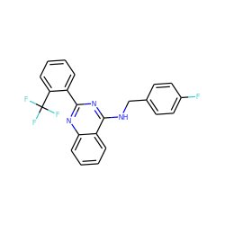 Fc1ccc(CNc2nc(-c3ccccc3C(F)(F)F)nc3ccccc23)cc1 ZINC000198406415