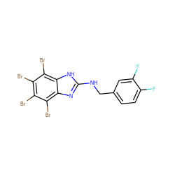 Fc1ccc(CNc2nc3c(Br)c(Br)c(Br)c(Br)c3[nH]2)cc1F ZINC000143654265