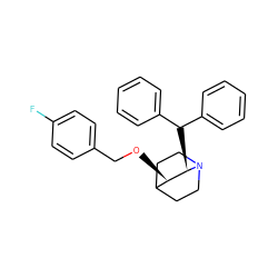 Fc1ccc(CO[C@@H]2C3CCN(CC3)[C@@H]2C(c2ccccc2)c2ccccc2)cc1 ZINC000013744497