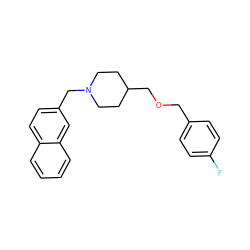 Fc1ccc(COCC2CCN(Cc3ccc4ccccc4c3)CC2)cc1 ZINC000013730135