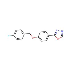 Fc1ccc(COc2ccc(-c3nnco3)cc2)cc1 ZINC000000110705