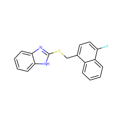 Fc1ccc(CSc2nc3ccccc3[nH]2)c2ccccc12 ZINC000000071447