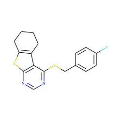 Fc1ccc(CSc2ncnc3sc4c(c23)CCCC4)cc1 ZINC000000145089