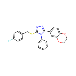 Fc1ccc(CSc2nnc(-c3ccc4c(c3)OCCO4)n2-c2ccccc2)cc1 ZINC000072118425