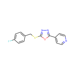 Fc1ccc(CSc2nnc(-c3ccncc3)o2)cc1 ZINC000000616986