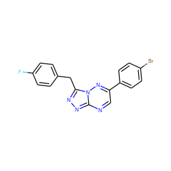 Fc1ccc(Cc2nnc3ncc(-c4ccc(Br)cc4)nn23)cc1 ZINC000006745210