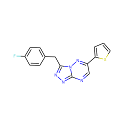 Fc1ccc(Cc2nnc3ncc(-c4cccs4)nn23)cc1 ZINC000006745209