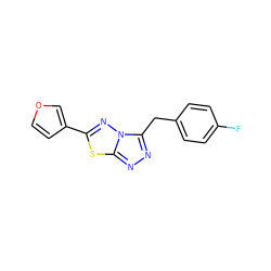 Fc1ccc(Cc2nnc3sc(-c4ccoc4)nn23)cc1 ZINC000096905672