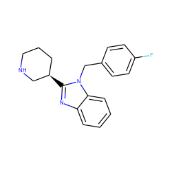 Fc1ccc(Cn2c([C@@H]3CCCNC3)nc3ccccc32)cc1 ZINC000073222892